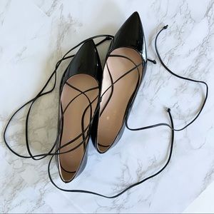 Kate spade 'genie' pointy toe lace up flat